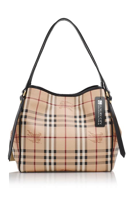 burberry small haymarket check canterbury tote bag black|Burberry haymarket tote price.